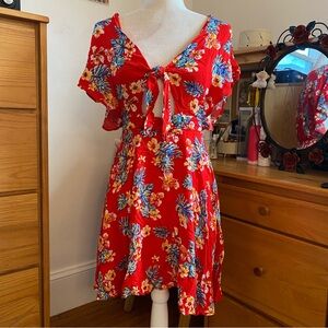 Brave Soul Red Floral Mini Dress